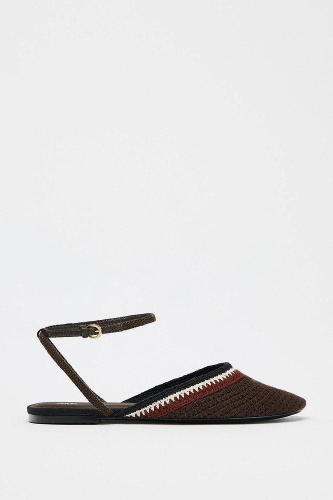 BRAIDED UPPER SLINGBACK BALLET FLATS