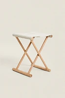 LINEN ASH FOLDING STOOL