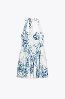 FLORAL HALTER DRESS