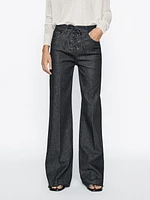 Flared high-waist jeans