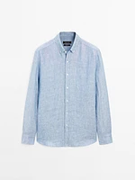 Chemise oxford regular fit 100 % lin