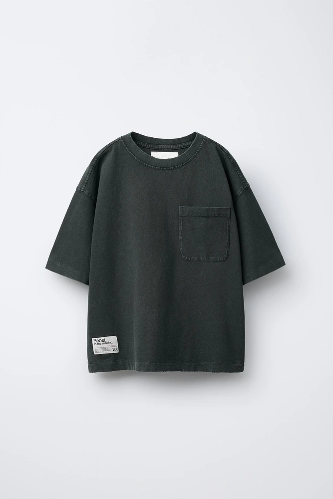 WASHED EFFECT POCKET T-SHIRT