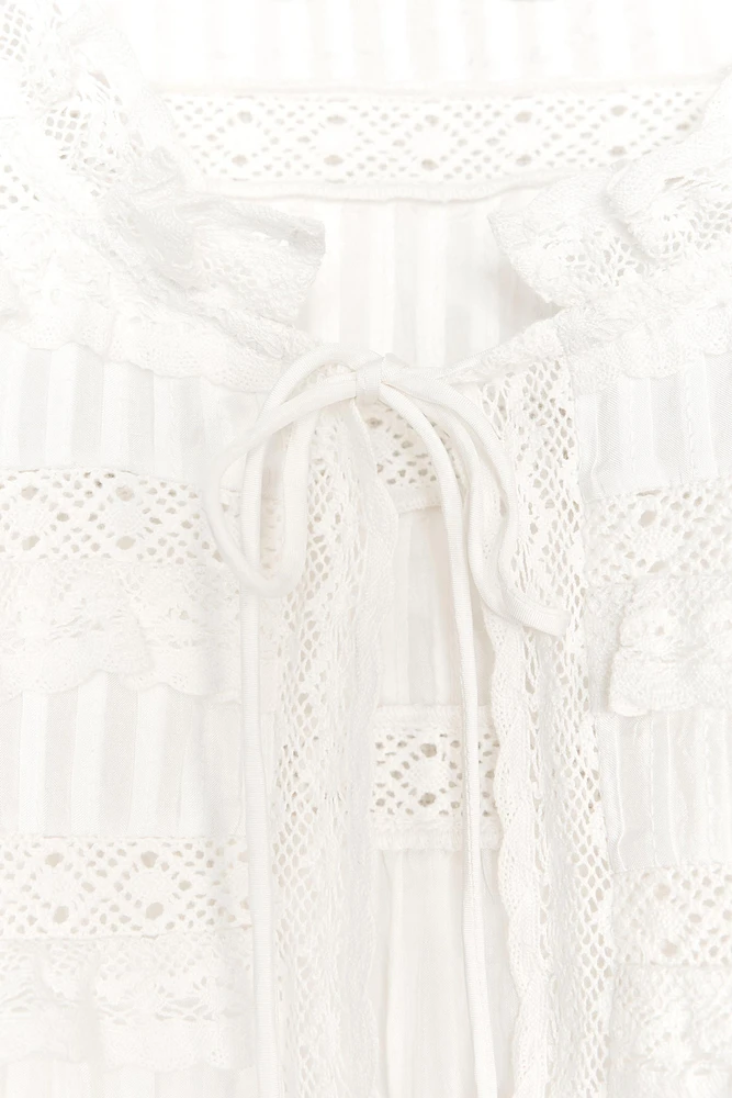 ZW COLLECTION LACE SATIN EFFECT TOP