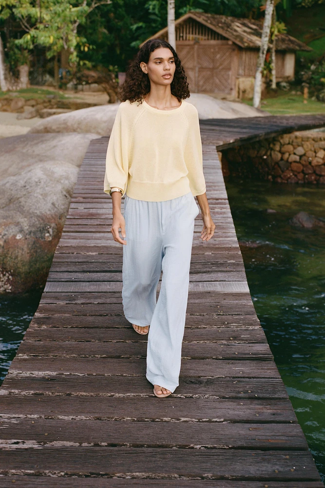 PULL EN MAILLE MANCHE AMPLE