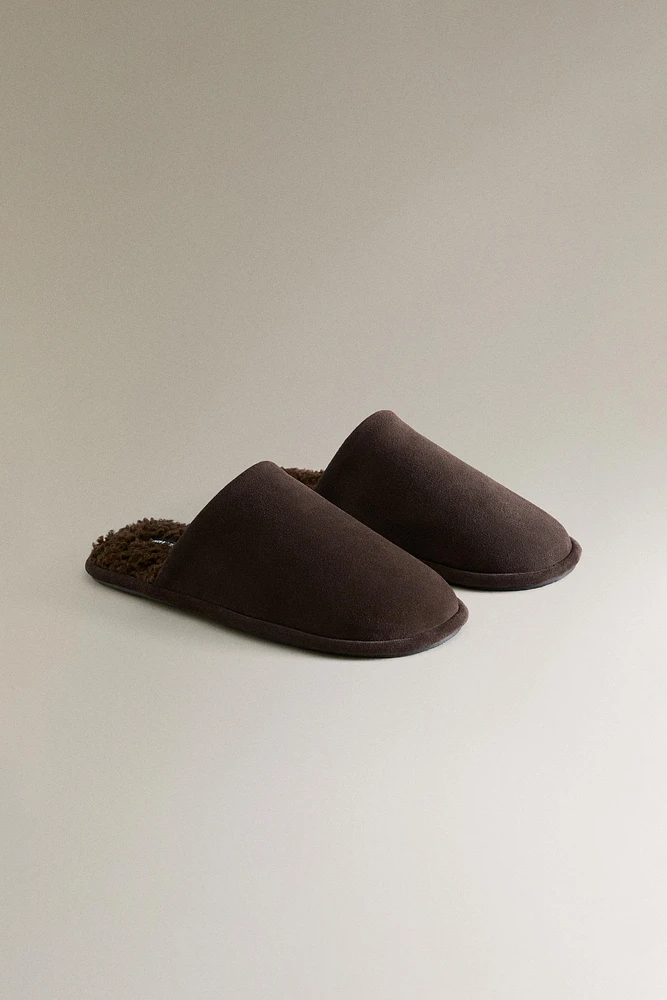 COZY LEATHER SLIPPERS