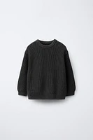 WASHED EFFECT KNIT SWEATER