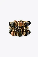 PACK OF 4 WOODEN PIECE BRACELETS