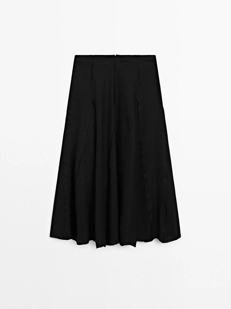 Flared midi skirt with seam details