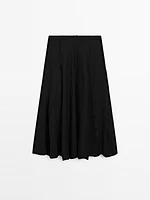 Flared midi skirt with seam details