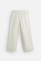 STRIPED COTTON HEMP PANTS