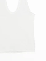 Top slim à encolure américaine effiloché