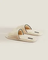 TERRY SLIDERS WITH PIPING