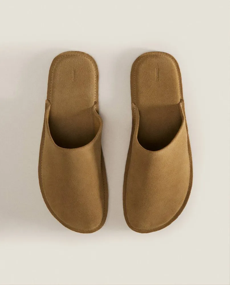 MINIMALIST LEATHER MULE SLIPPERS