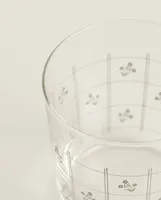 FLORAL GLASS TUMBLER