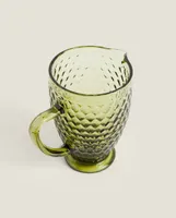 RAISED DESIGN GLASS JUG