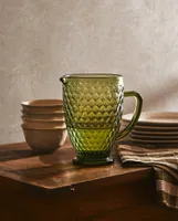 RAISED DESIGN GLASS JUG