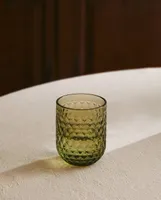 RAISED DESIGN GLASS TUMBLER