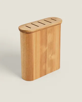 WOODEN KNIFE HOLDER WITH HANDLE