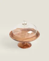 WOODEN CAKE DISH