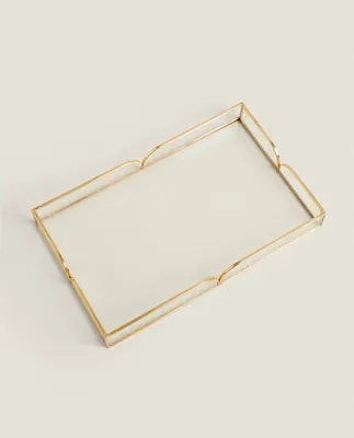 GLASS AND METAL TRAY