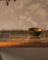 GLASS AND METAL TRAY