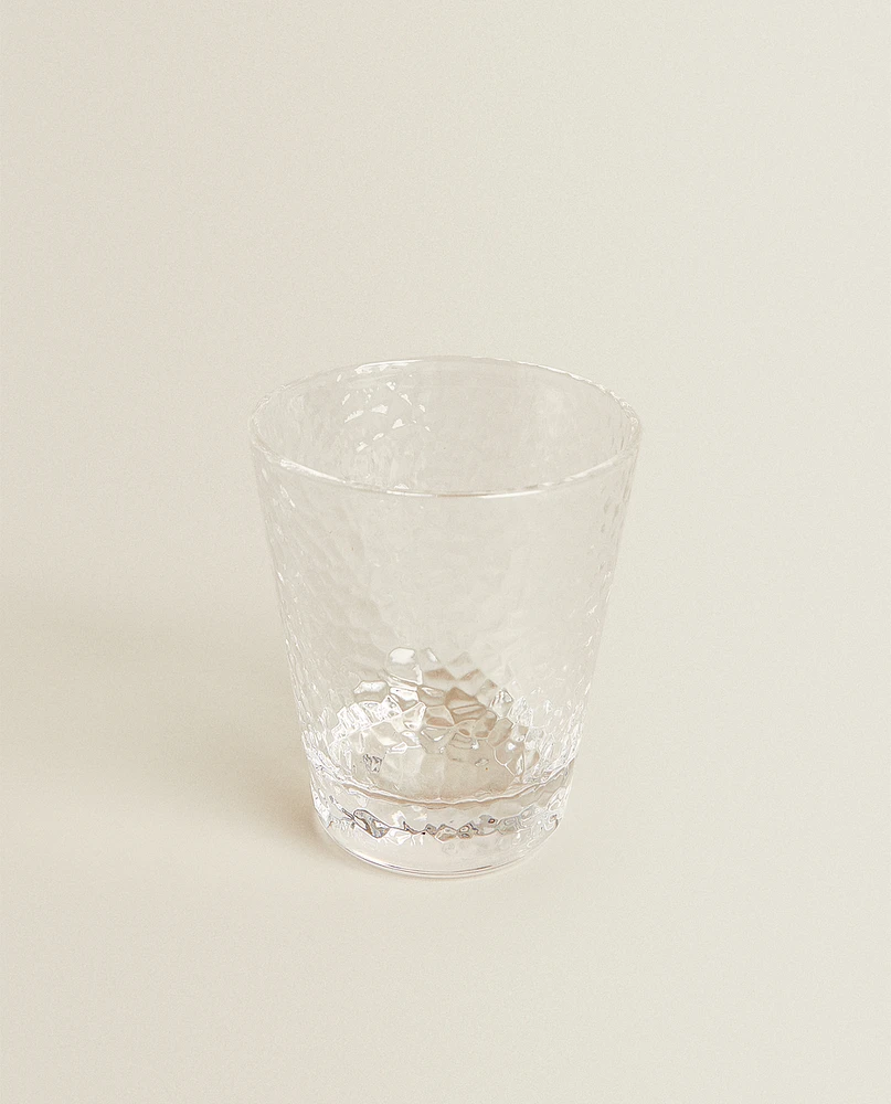 RAISED DESIGN GLASS TUMBLER