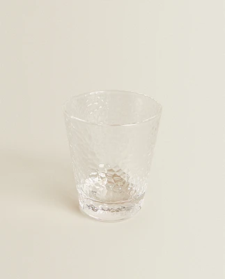 RAISED DESIGN GLASS TUMBLER