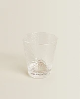 RAISED DESIGN GLASS TUMBLER