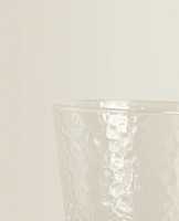 RAISED DESIGN GLASS TUMBLER