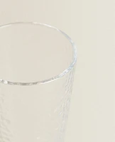 RAISED-DESIGN GLASS SOFT DRINK TUMBLER