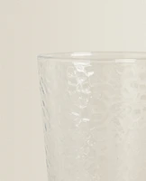 RAISED-DESIGN GLASS SOFT DRINK TUMBLER