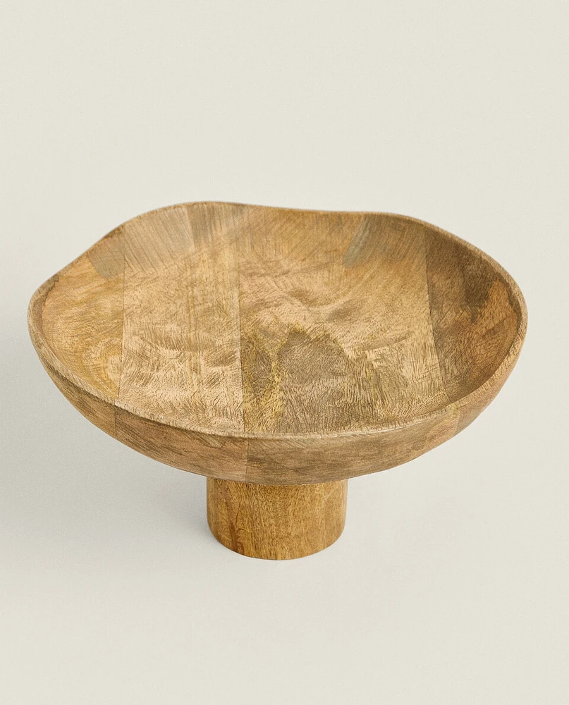 MANGO WOOD SERVING DISH WITH STAND