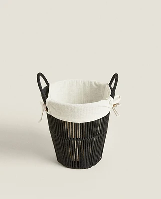 COTTON LINED WASTEPAPER BASKET