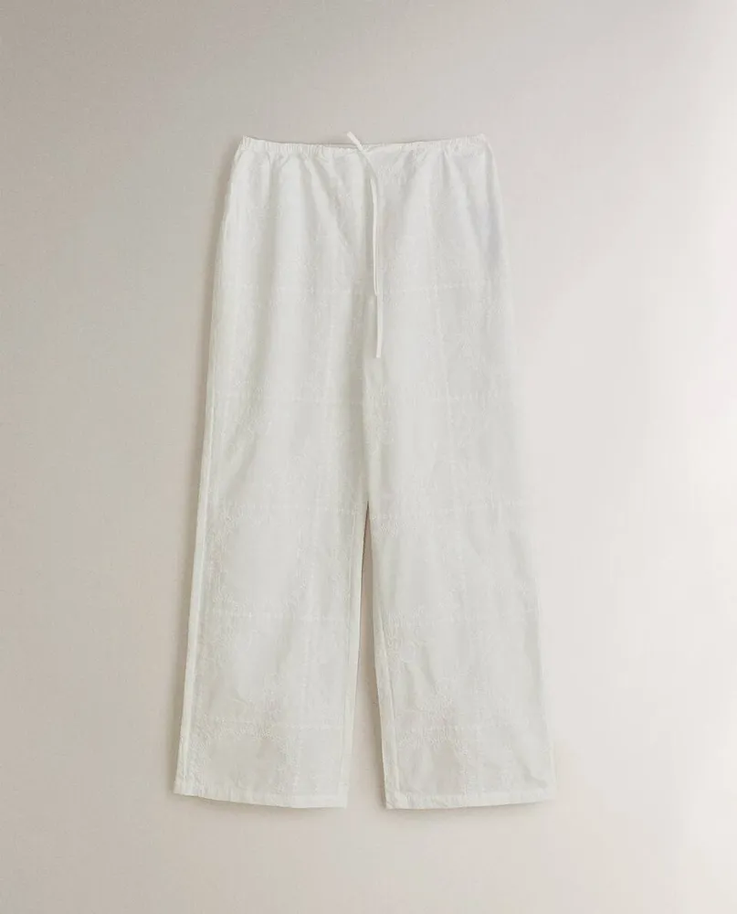 EMBROIDERED COTTON TROUSERS