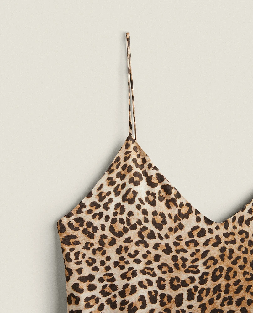 LEOPARD PRINT SATEEN TOP