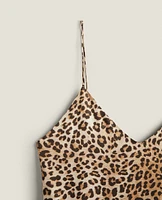 LEOPARD PRINT SATEEN TOP