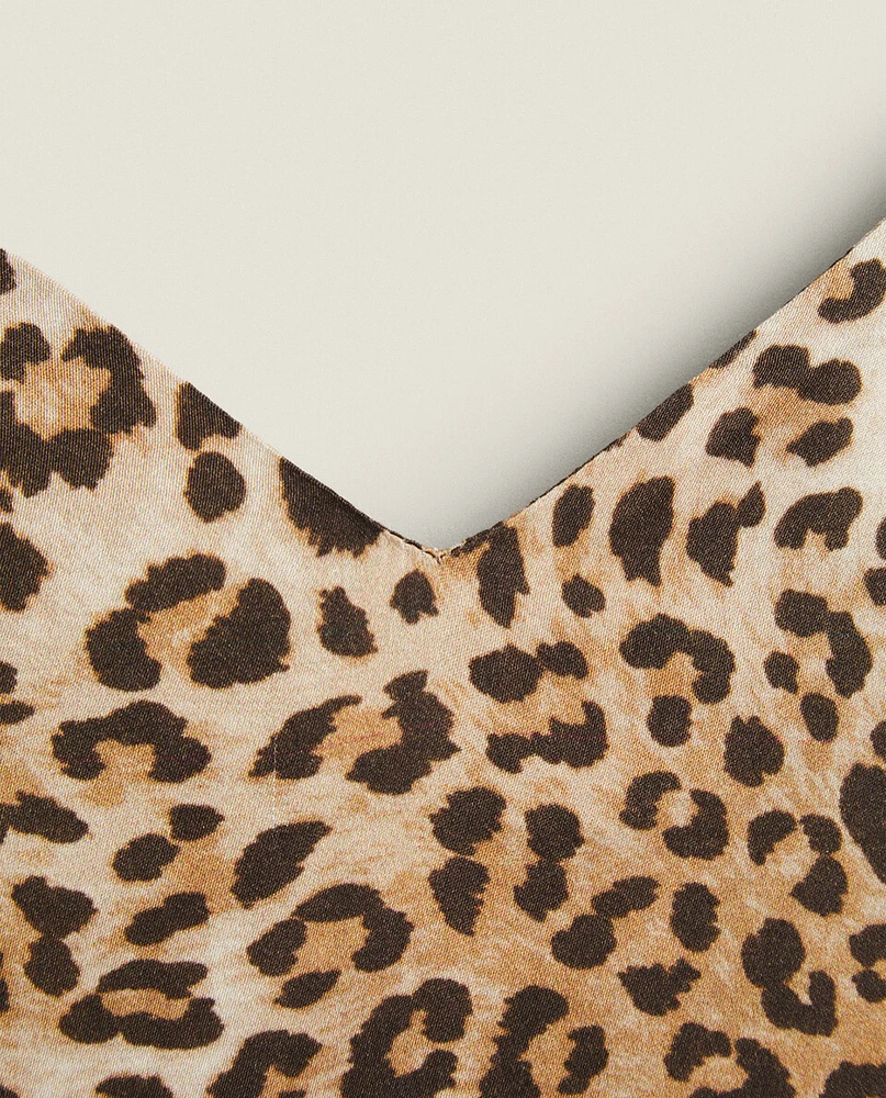 LEOPARD PRINT SATEEN TOP