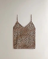 LEOPARD PRINT SATEEN TOP