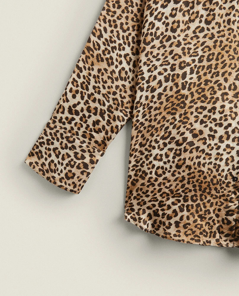 LEOPARD PRINT SATEEN SHIRT