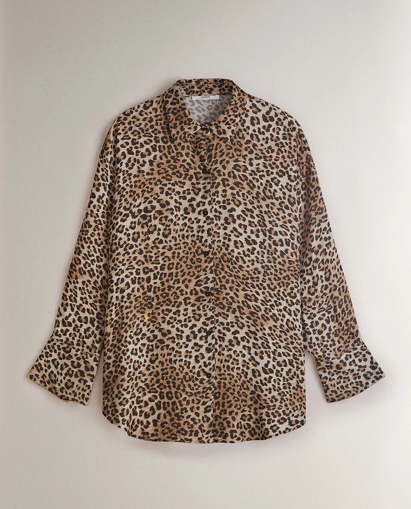 LEOPARD PRINT SATEEN SHIRT