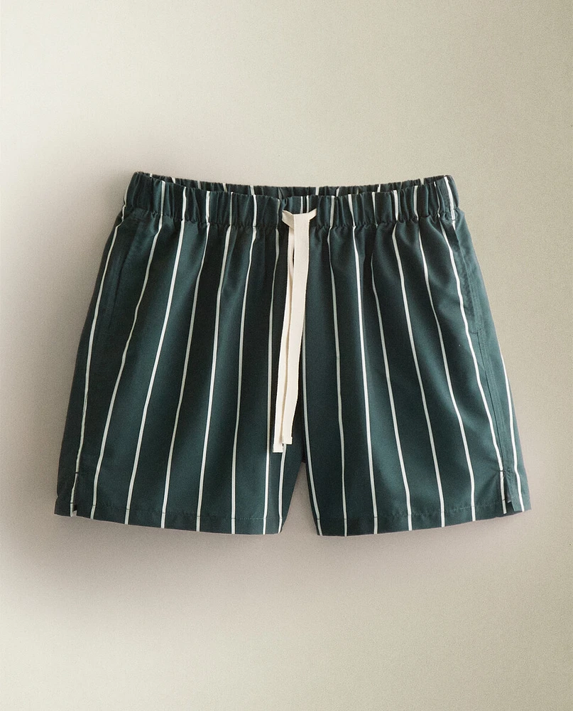 STRIPED BEACH SWIMMING TRUNKS