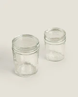 SMALL GLASS SAUCE JAR