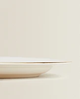 RIMMED BONE CHINA OVAL SERVING DISH