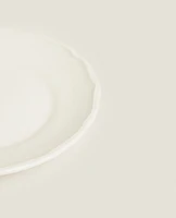 EARTHENWARE SIDE PLATE WITH RAISED-DESIGN EDGE