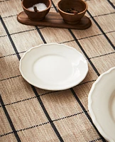 EARTHENWARE SIDE PLATE WITH RAISED-DESIGN EDGE