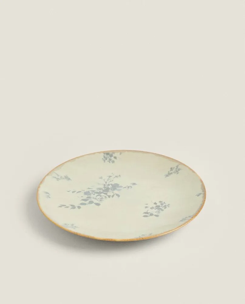 FLORAL STONEWARE DINNER PLATE