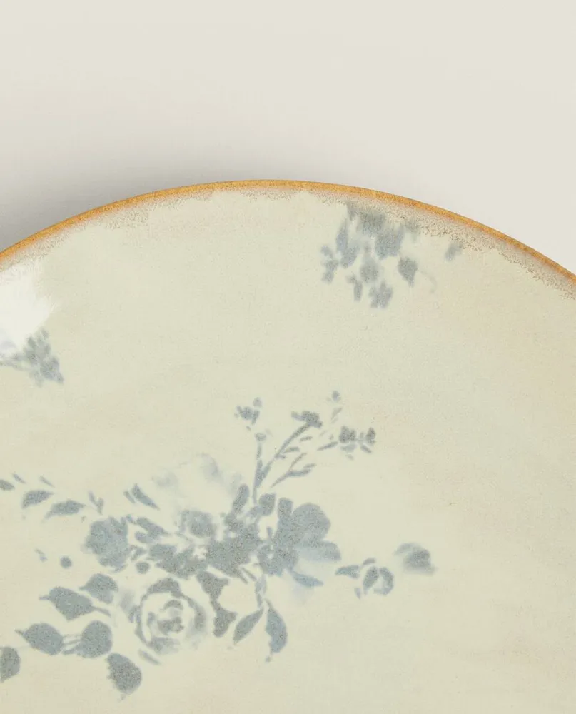 FLORAL STONEWARE DINNER PLATE