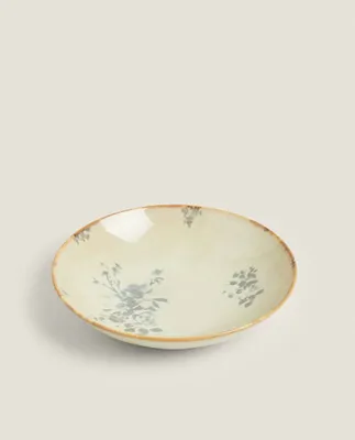 FLORAL STONEWARE SOUP PLATE