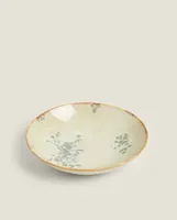 FLORAL STONEWARE SOUP PLATE