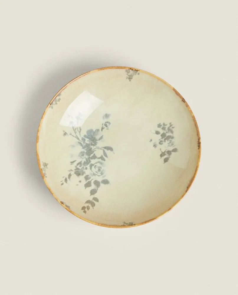 FLORAL STONEWARE SOUP PLATE